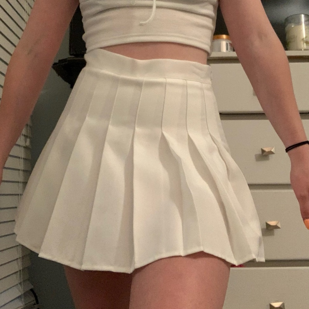White Pleated Tennis Skirt